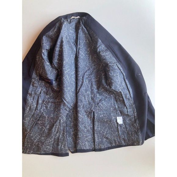 Men's LOUIS VUITTON UNIFORMS Navy Blue Virgin Wool Blazer Suit Jacket, Size 44 - Picture 8 of 14